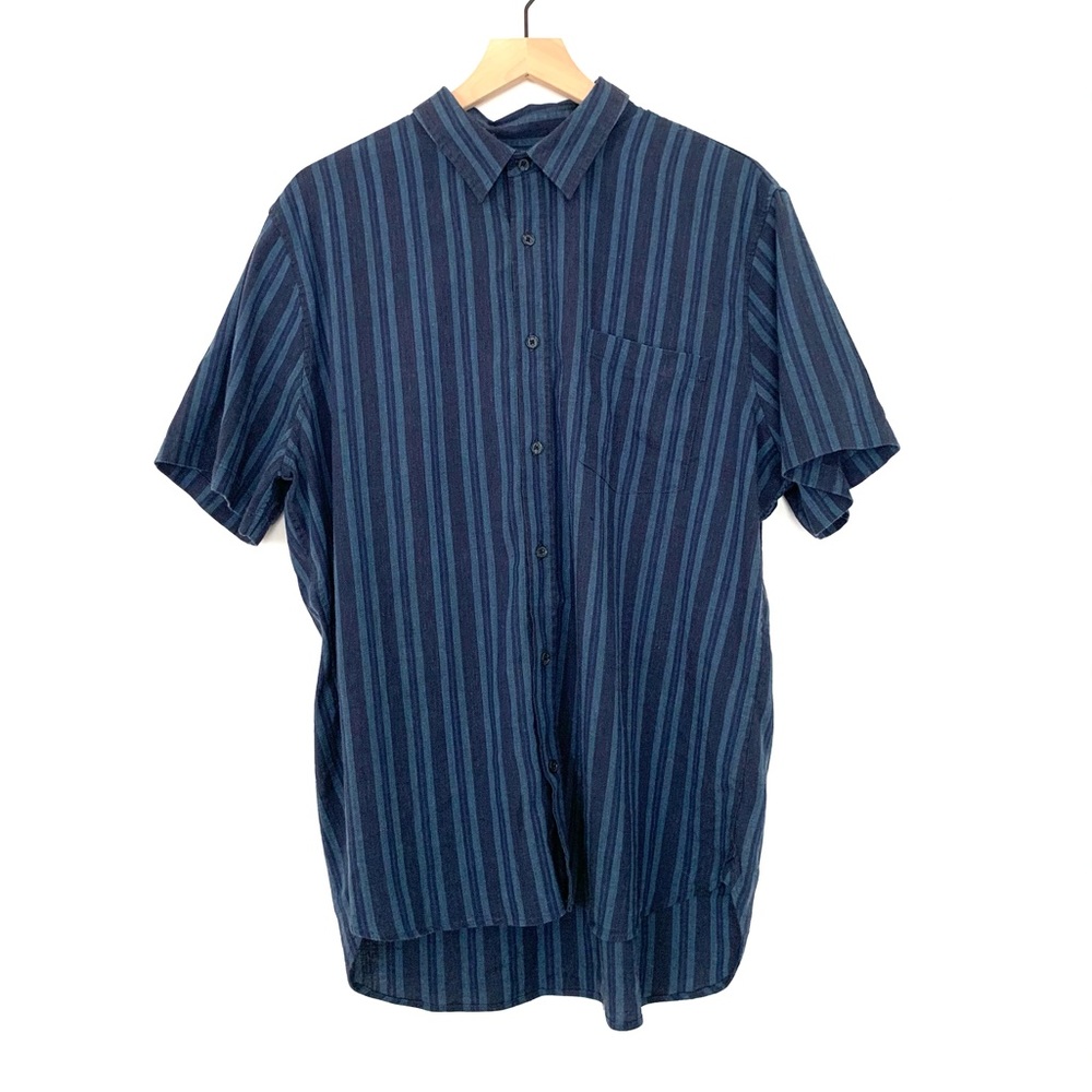 Vince Striped Short Sleeve Button Down